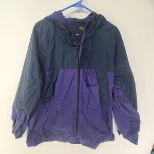 FOG Hooded Windbreaker Rain Jacket Lightweight Purpe Black  Size L Gorpcore
